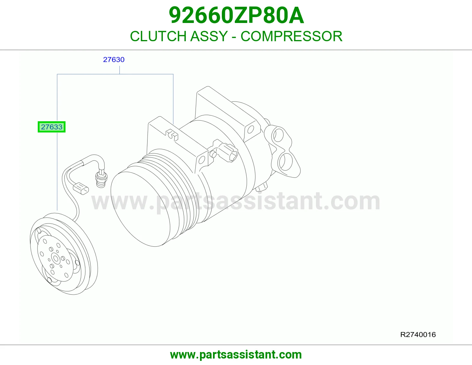 كلتش كمبروسر مكيف 92660ZP80A
