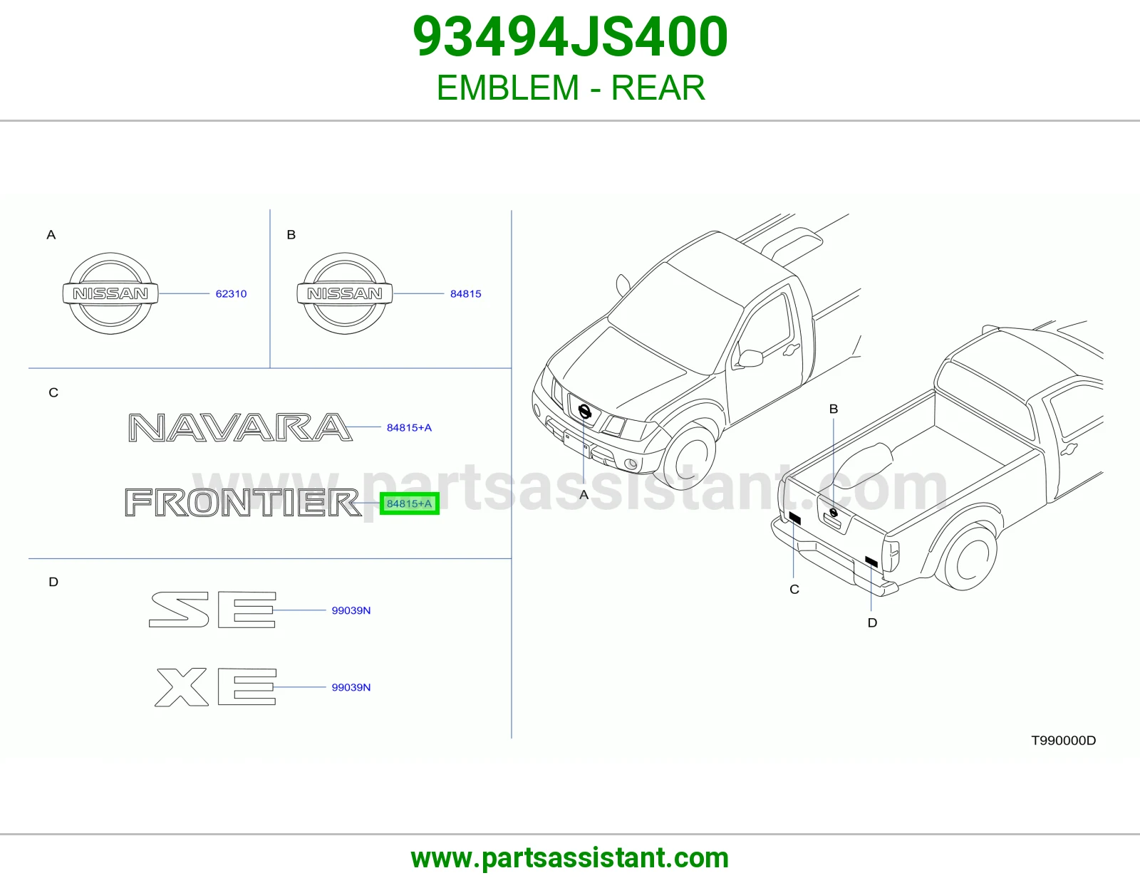 علامة خلفي 93494JS400