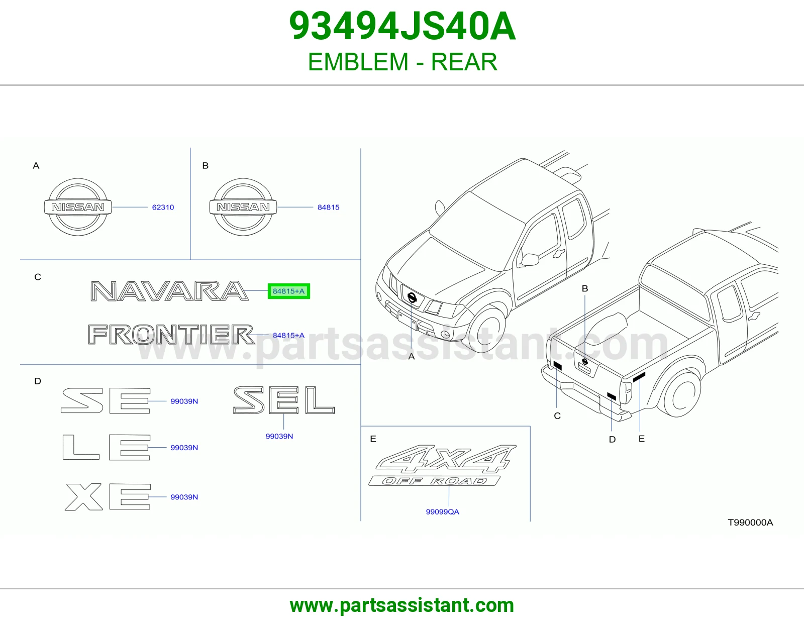 علامة خلفي 93494JS40A