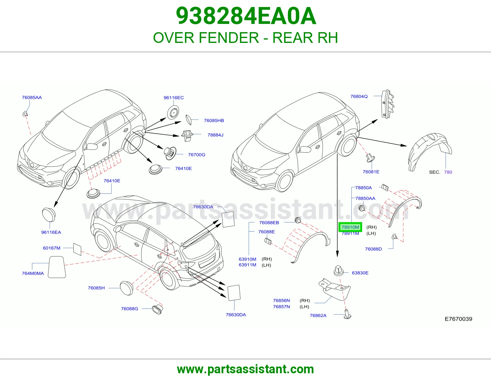 توسعة رفرف خلفي يمين 938284EA0A