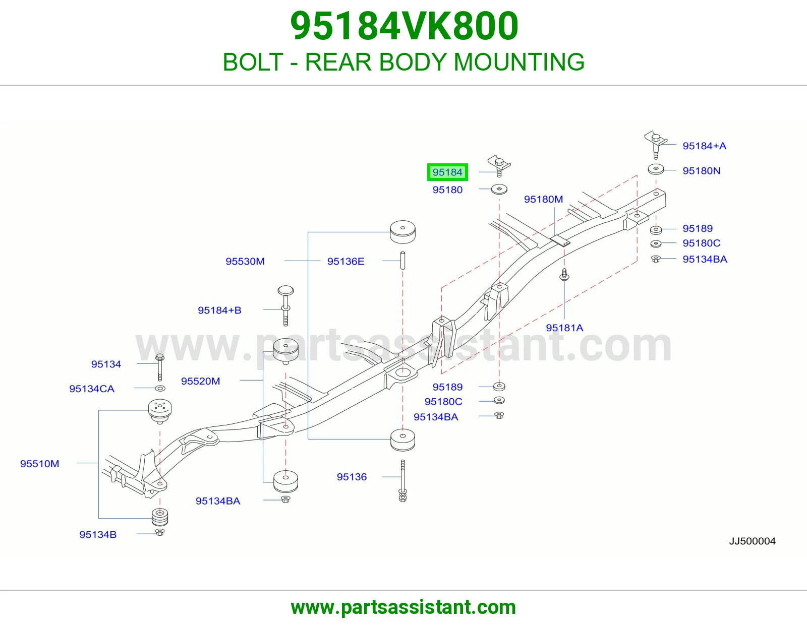 BOLT - REAR BODY MOUNTING 95184VK800