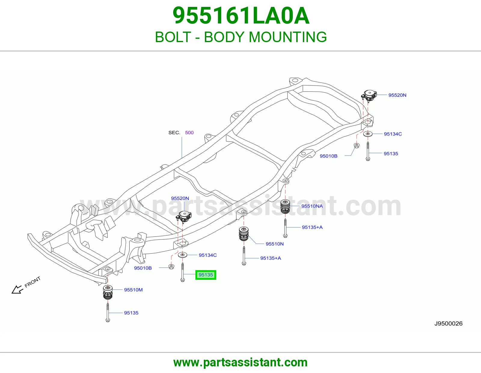 مسمار كرسي بودي 955161LA0A