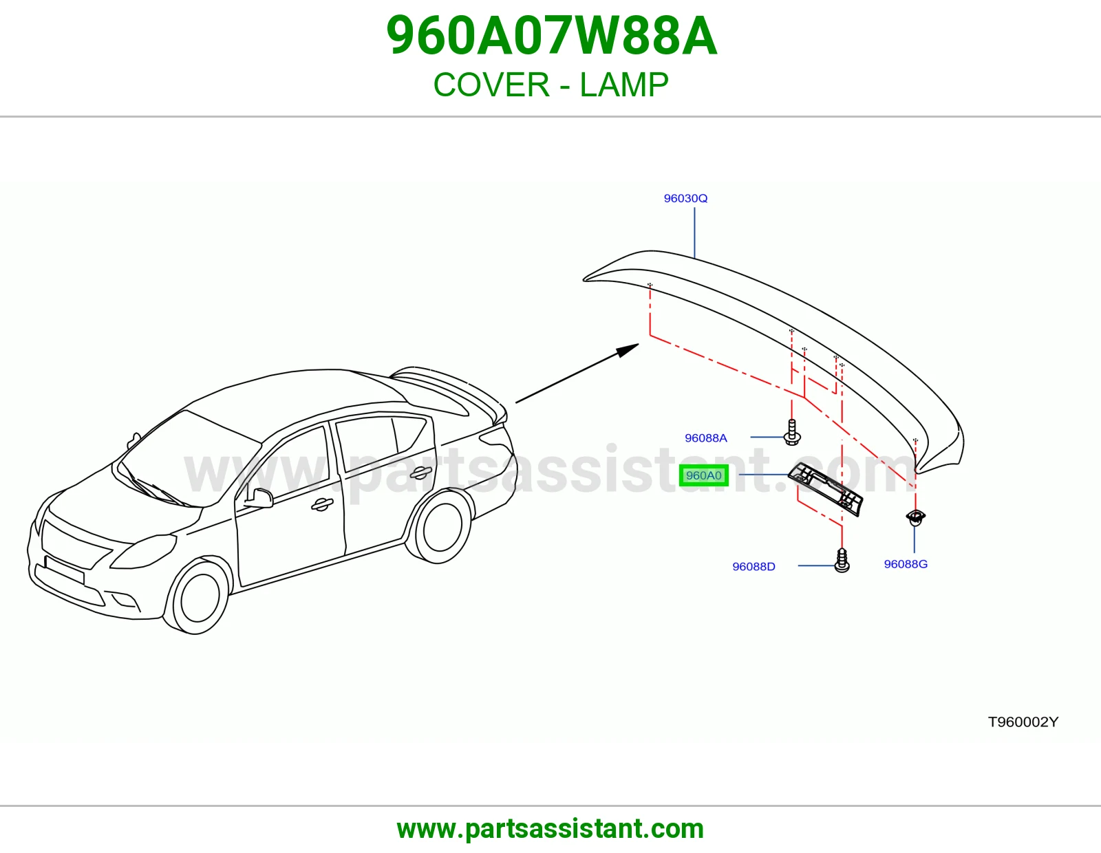 غطاء لمبة 960A07W88A