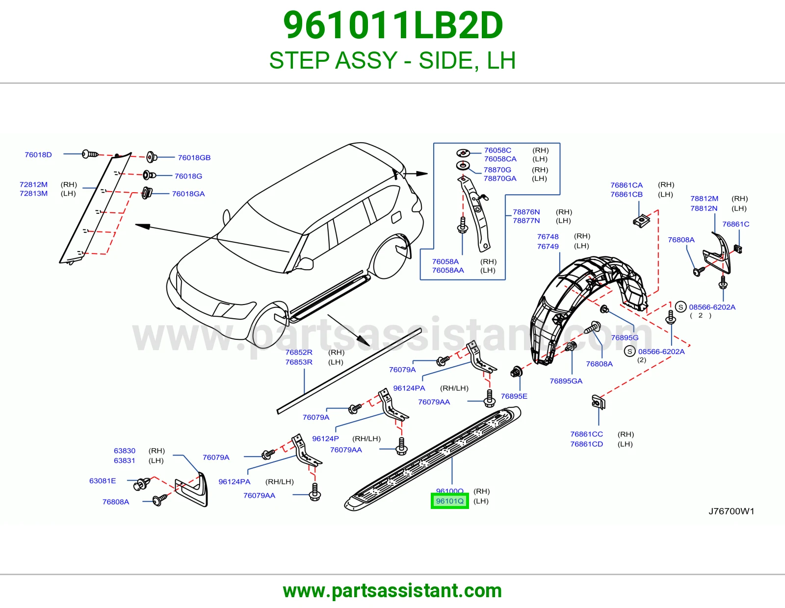 صاجه صدام خلفي يسار 961011LB2D