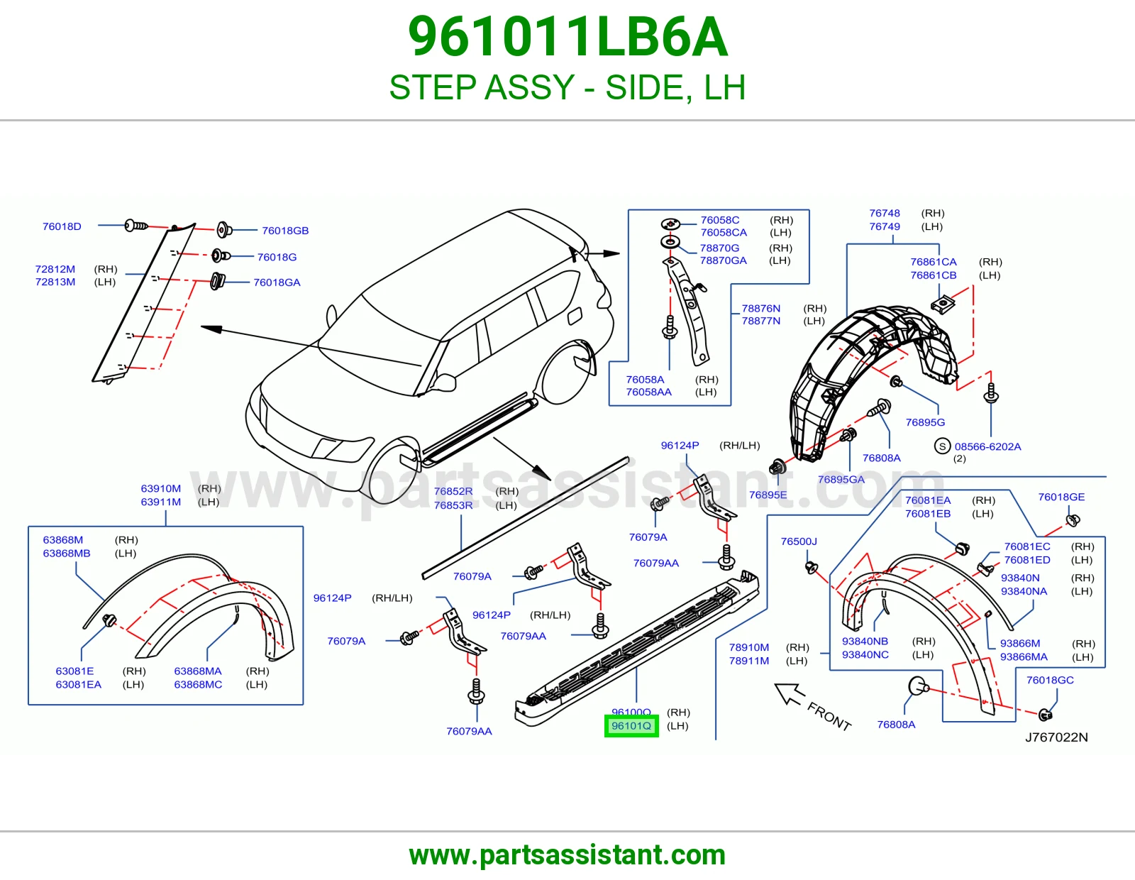صاجه صدام خلفي يسار 961011LB6A