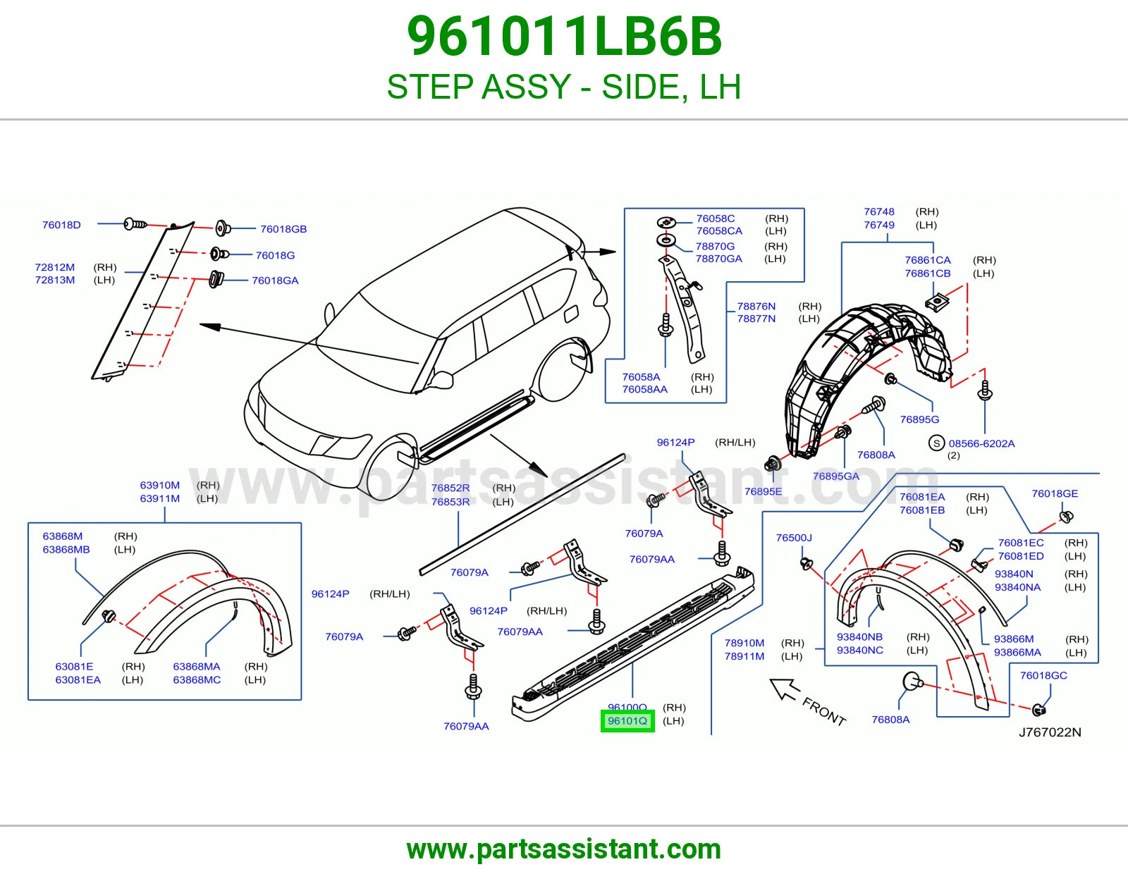 صاجه صدام خلفي يسار 961011LB6B