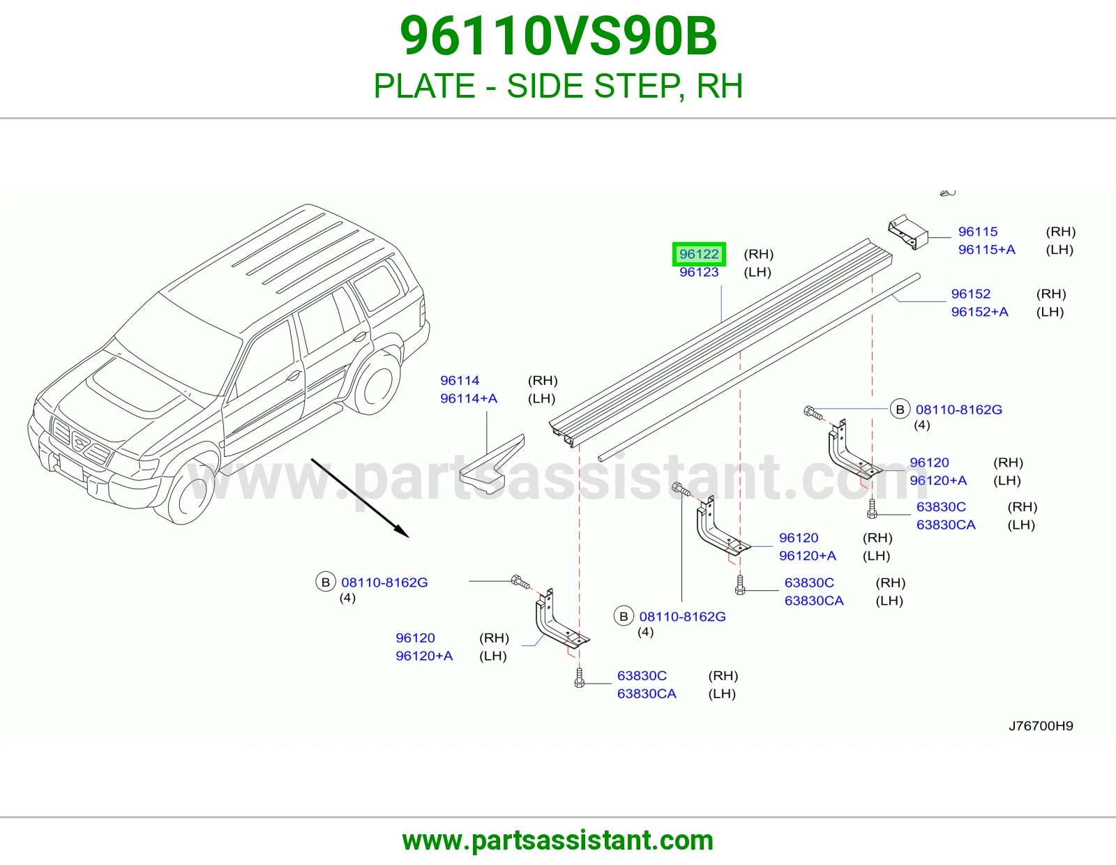 دعسه وطايه باب يمين 96110VS90B