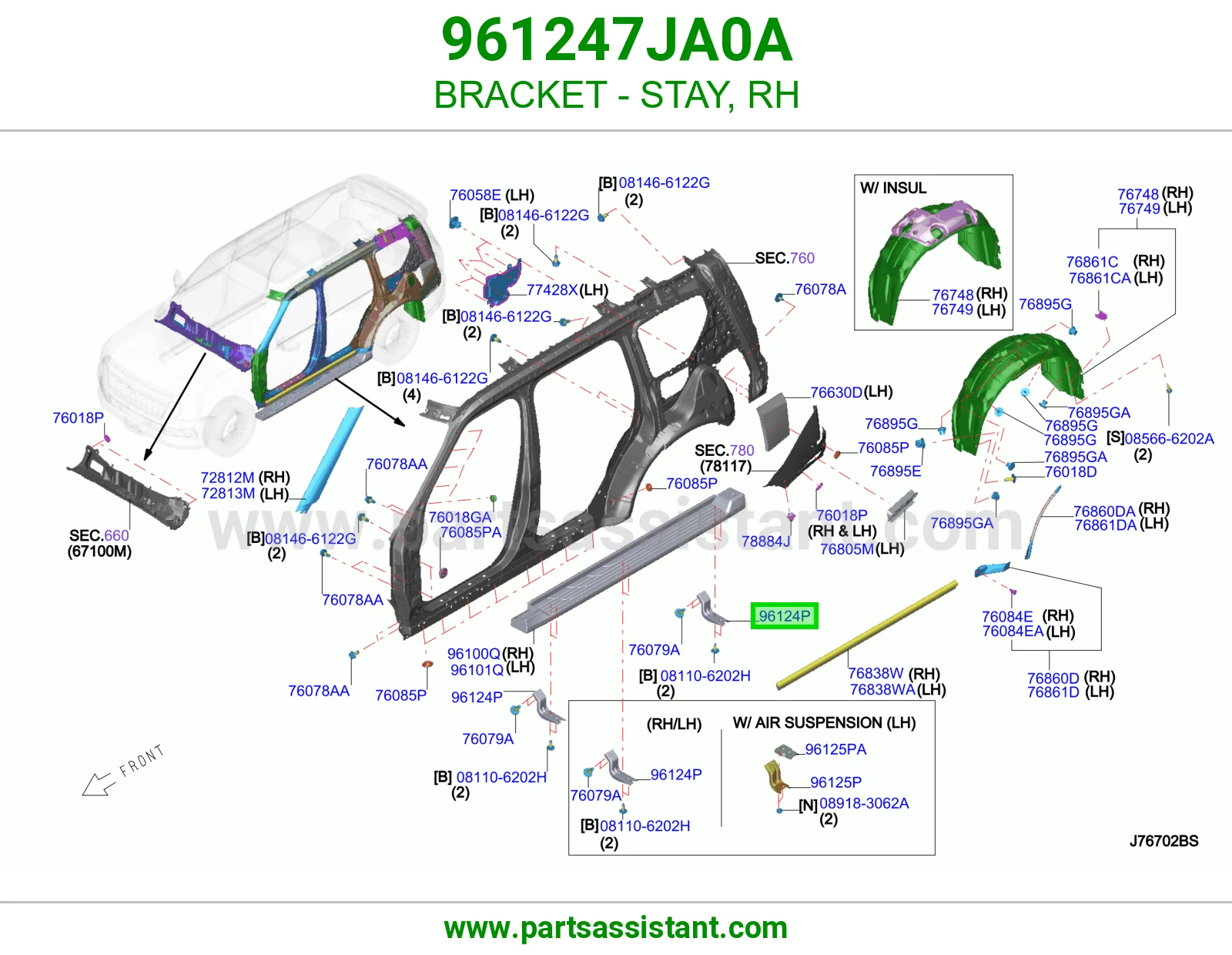 قاعدة دعامة يمين 961247JA0A