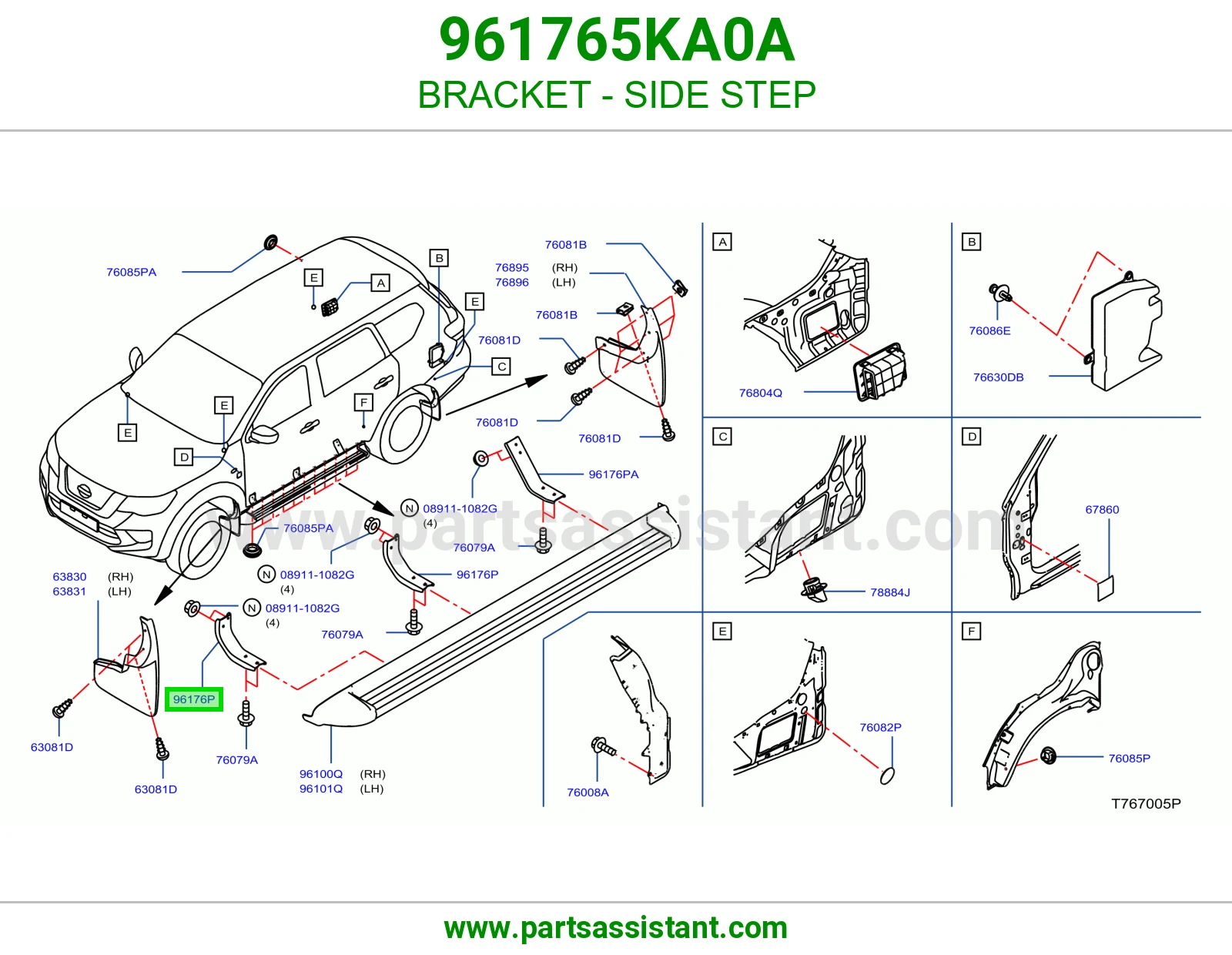 قاعدة دعسة جانبية 961765KA0A