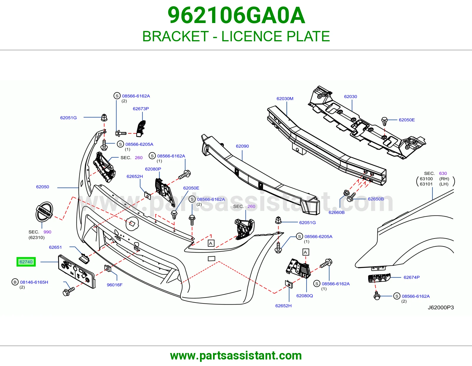 قاعده لوحه 962106GA0A