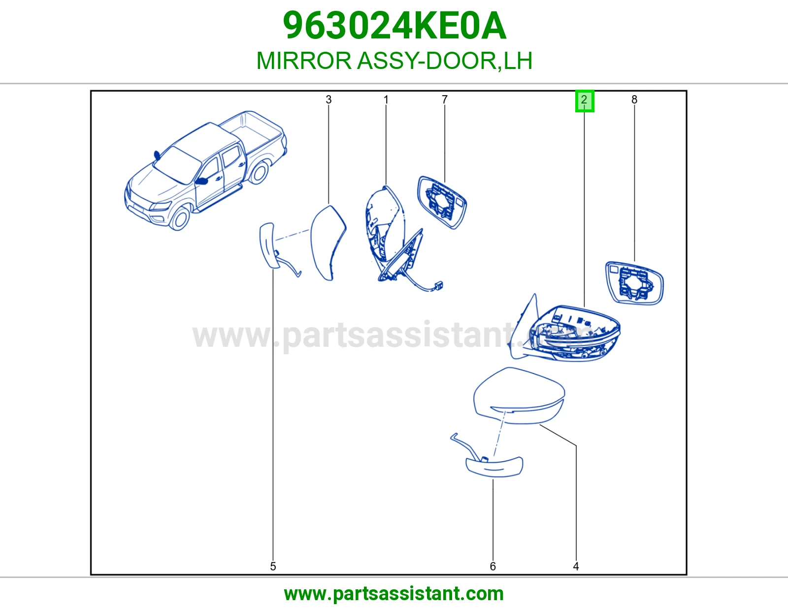 مراية باب يسار كاملة 963024KE0A