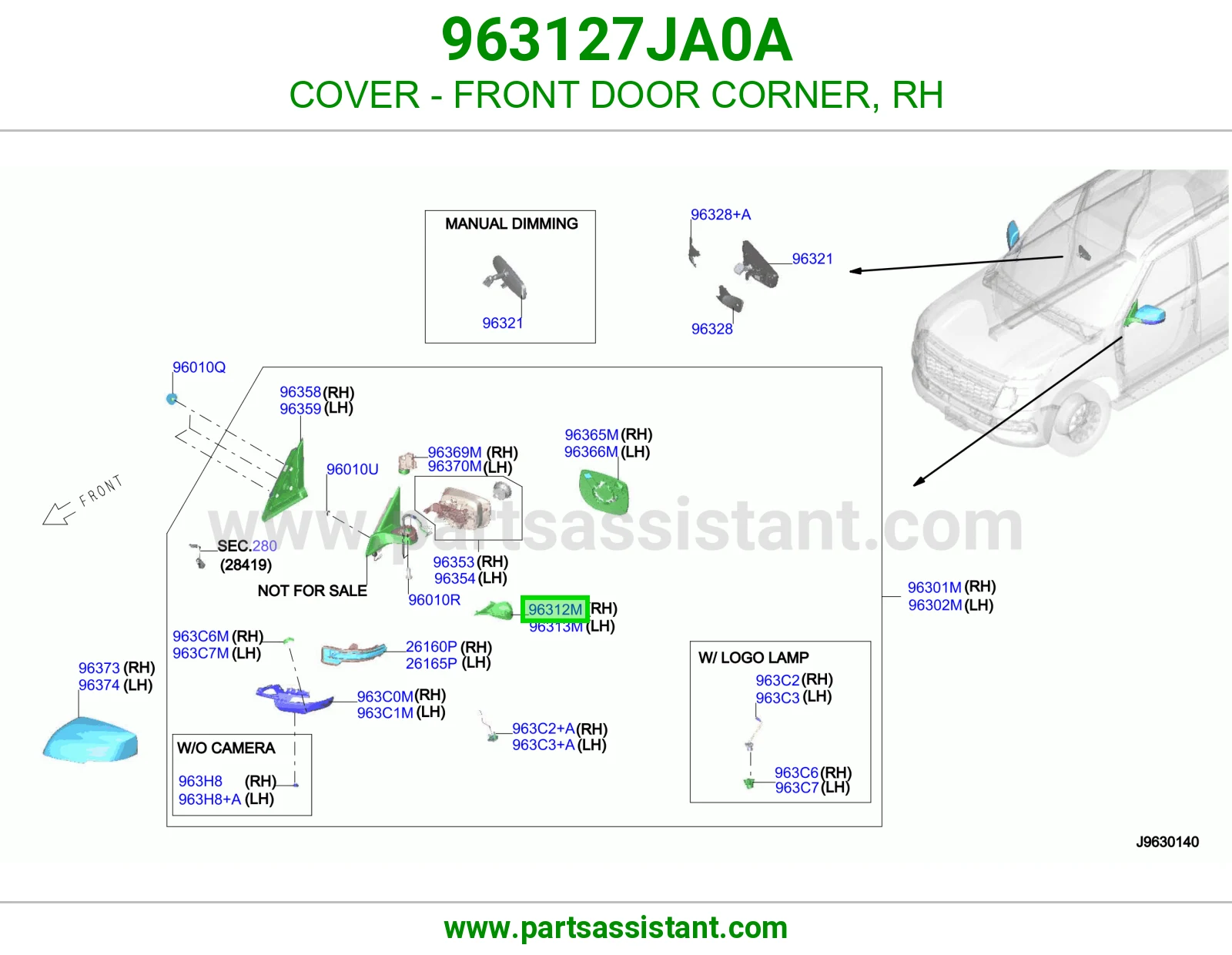 غطاء ركن باب أمامي يمين 963127JA0A