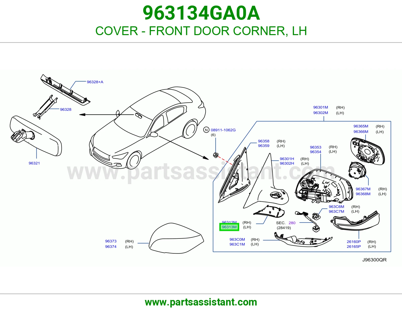 غطاء ركن باب أمامي يسار 963134GA0A