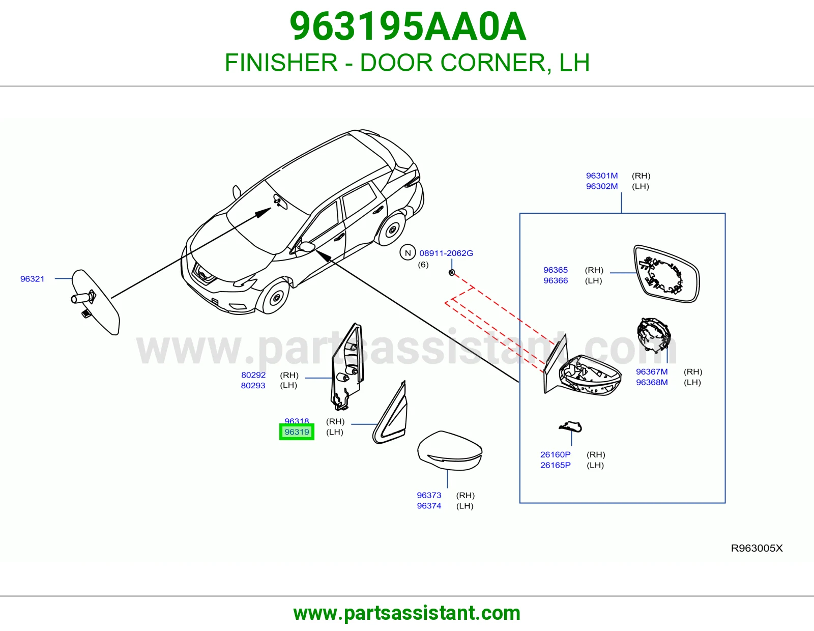 تلبيسة ركن باب يسار 963195AA0A
