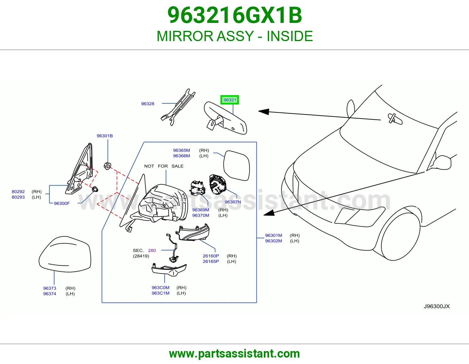 مرايه داخليه 963216GX1B