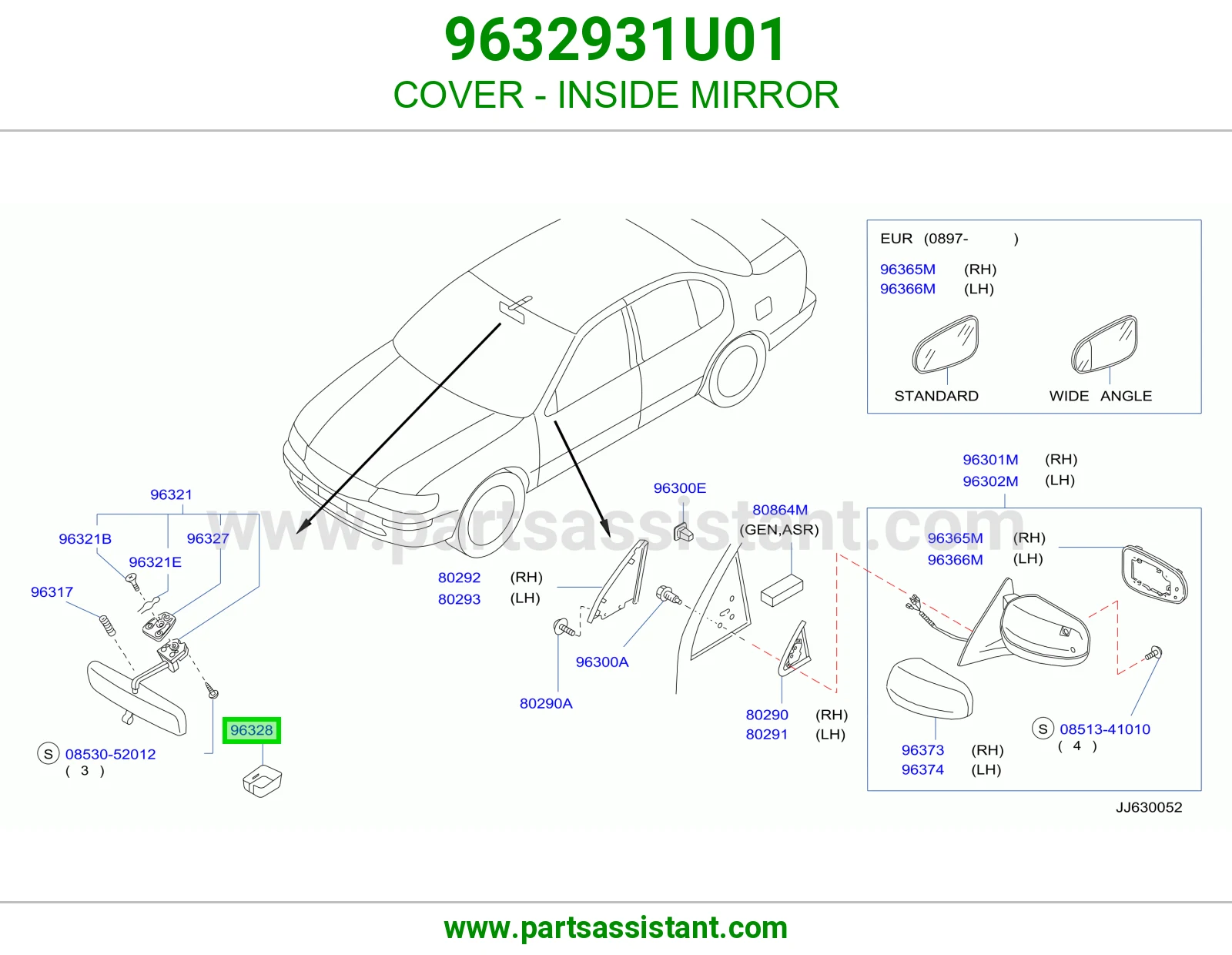 COVER - INSIDE MIRROR 9632931U01