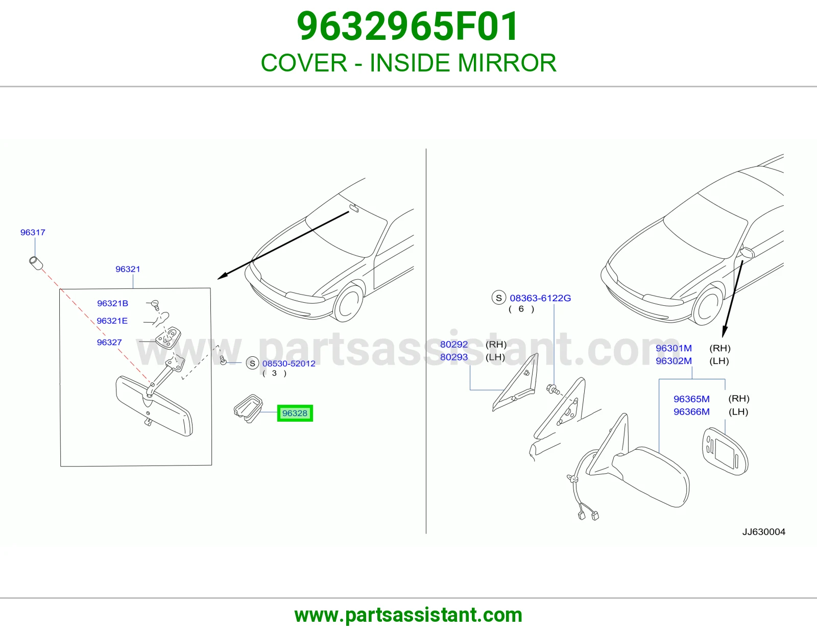 COVER - INSIDE MIRROR 9632965F01
