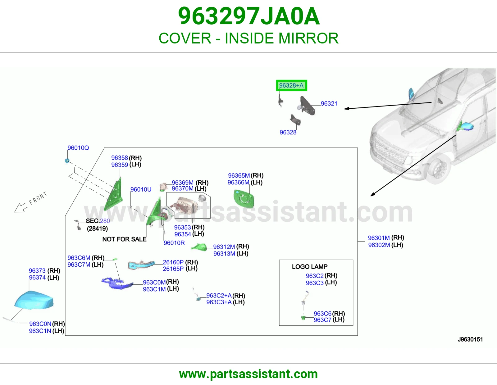 غطاء مراية داخلية 963297JA0A