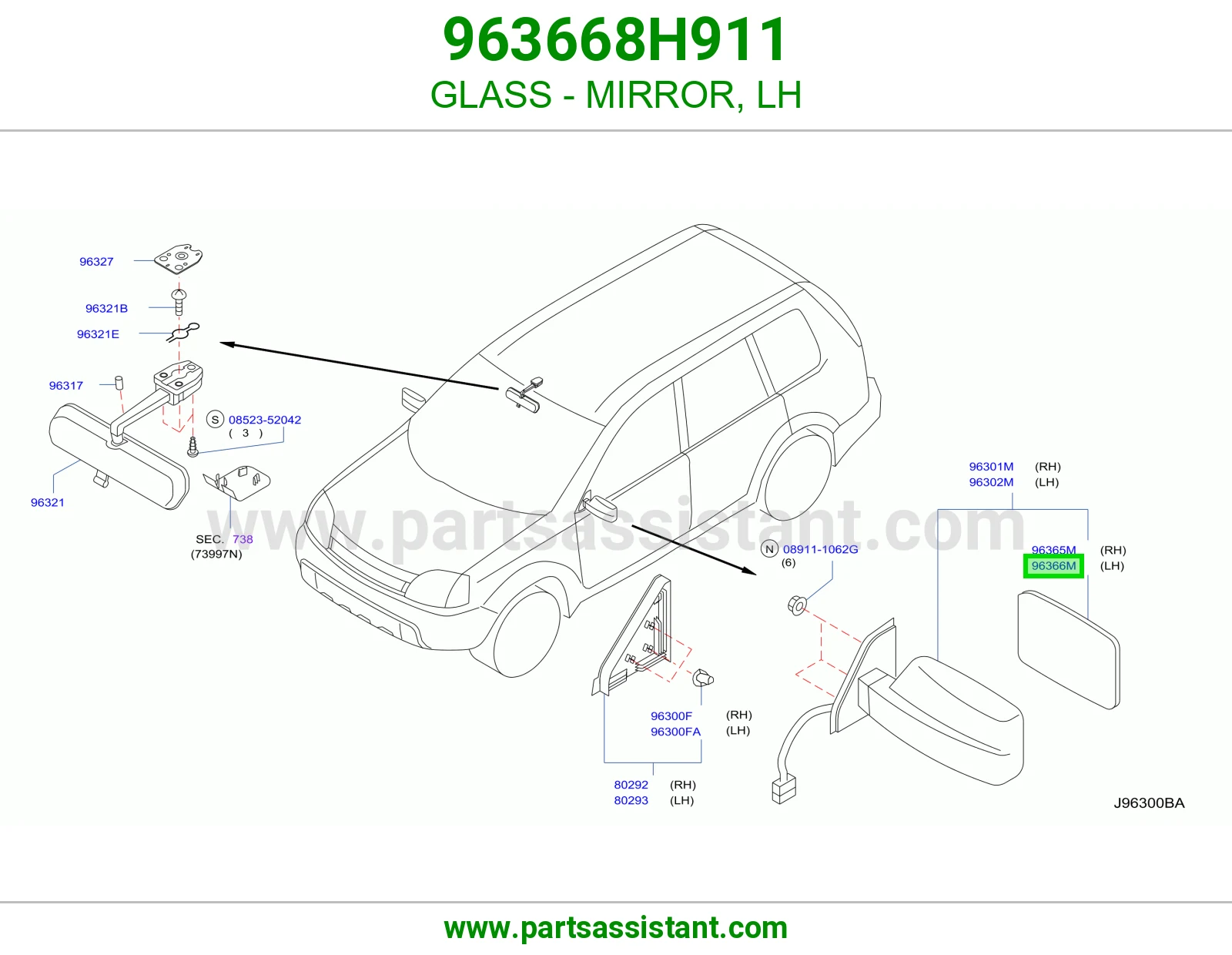 GLASS - MIRROR, LH 963668H911