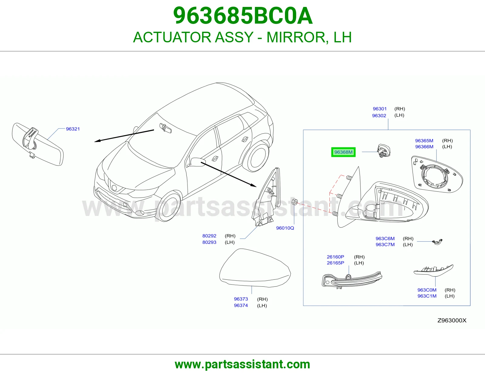 تمتيك مراية يسار كامل 963685BC0A