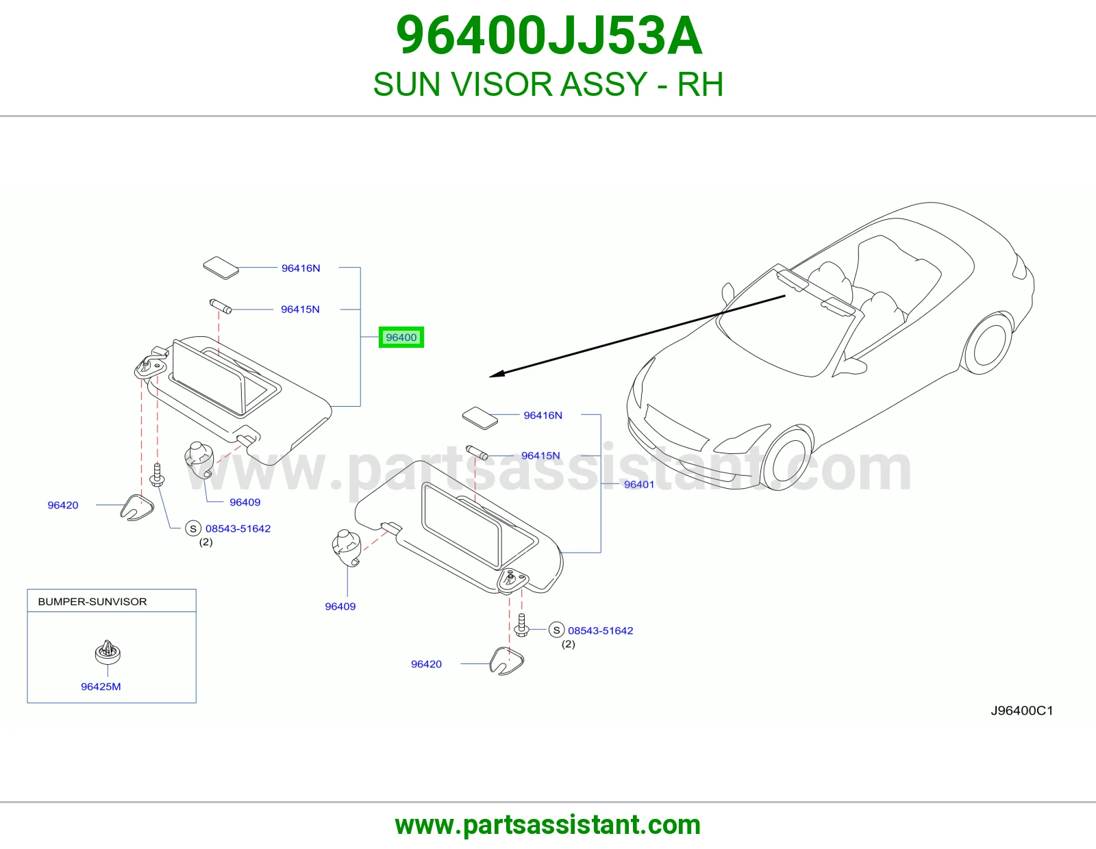 شماسه امامي يمين 96400JJ53A