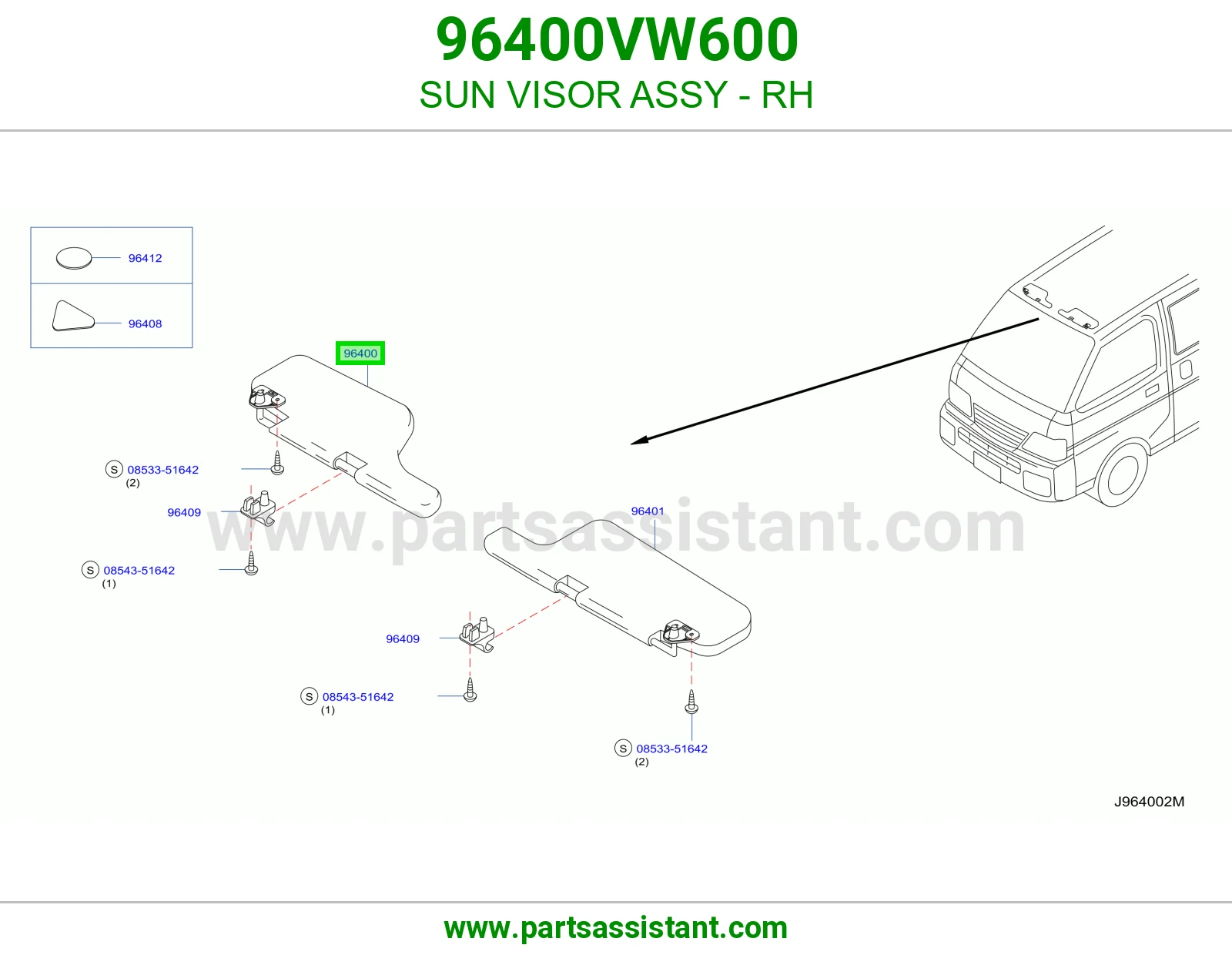 شماسه امامي يمين 96400VW600