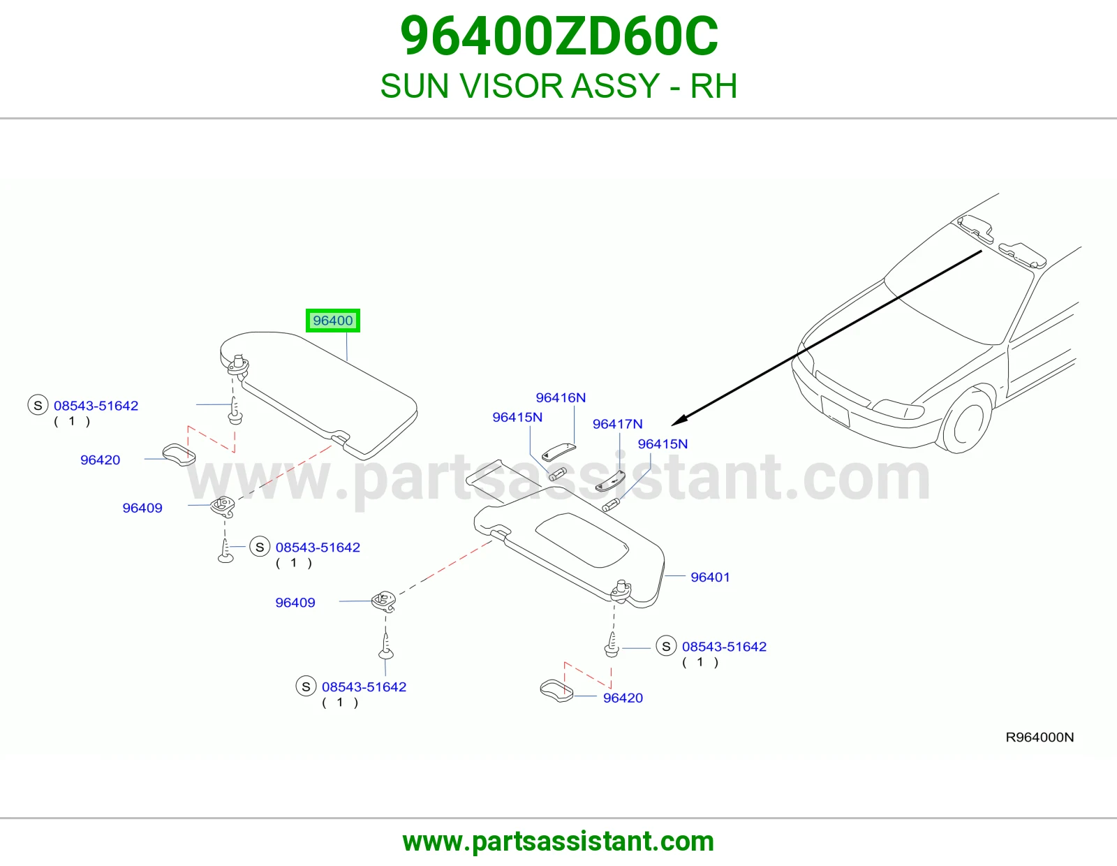 شماسه امامي يمين 96400ZD60C