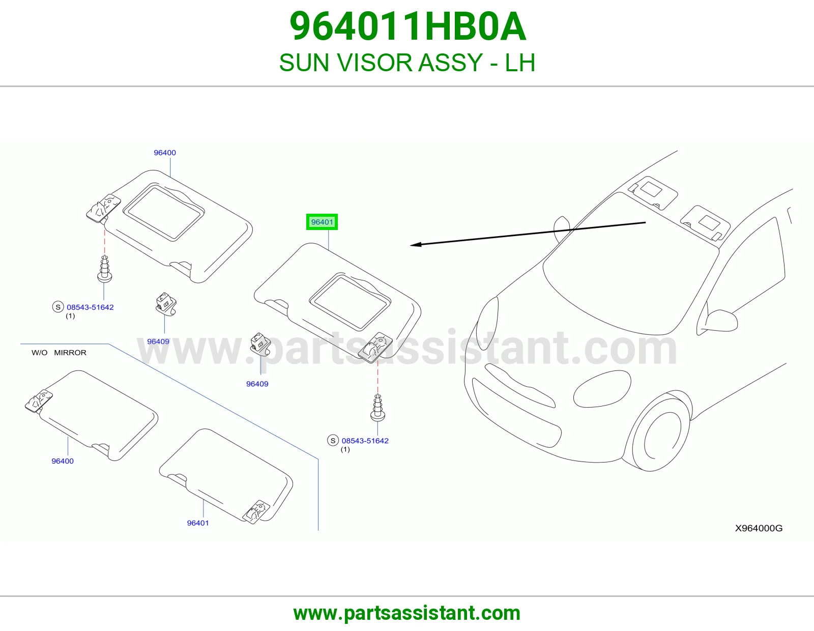 شماسه امامي يسار 964011HB0A