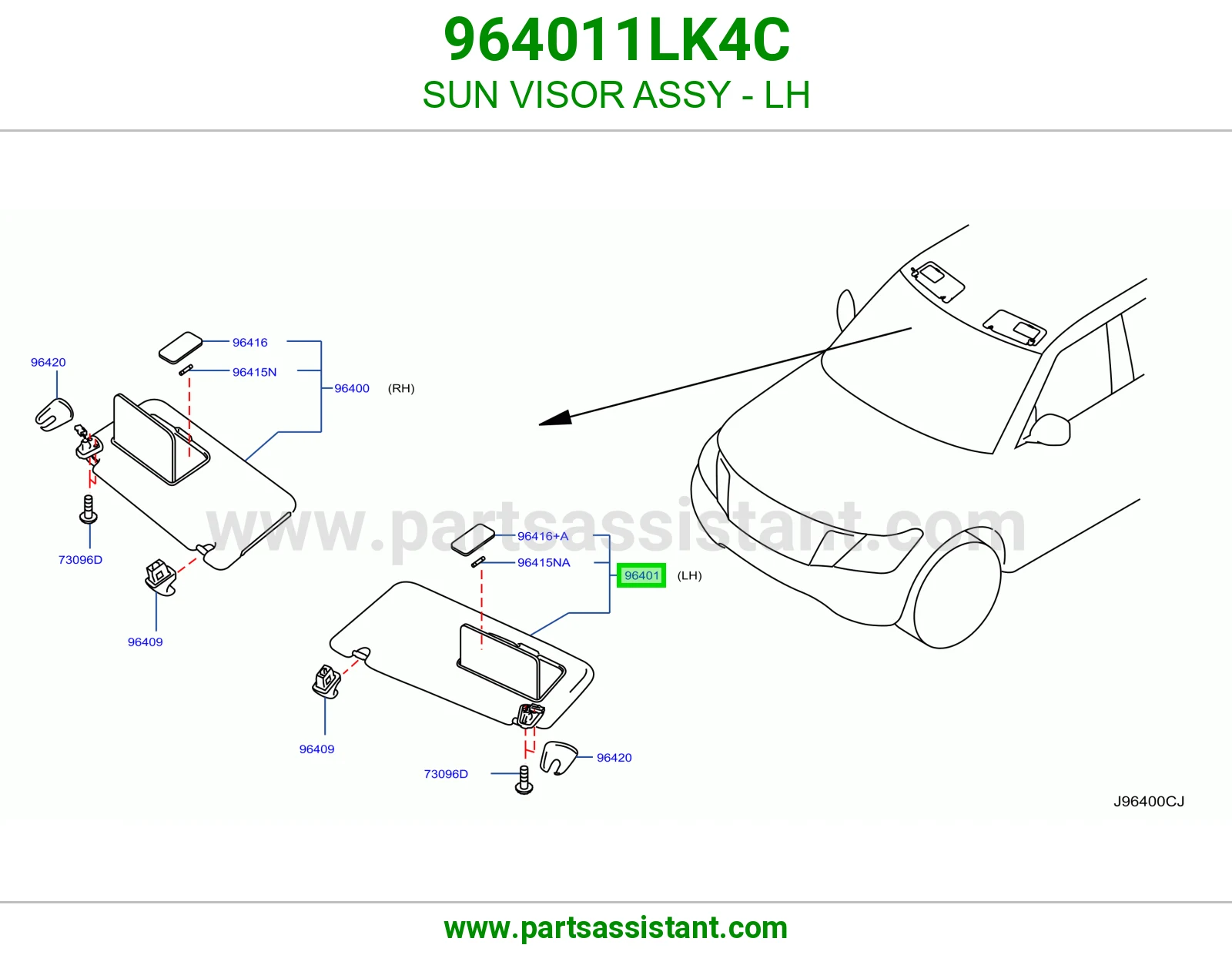 شماسه امامي يسار 964011LK4C