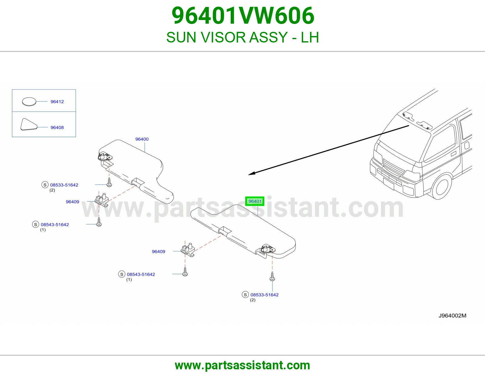شماسه امامي يسار 96401VW606