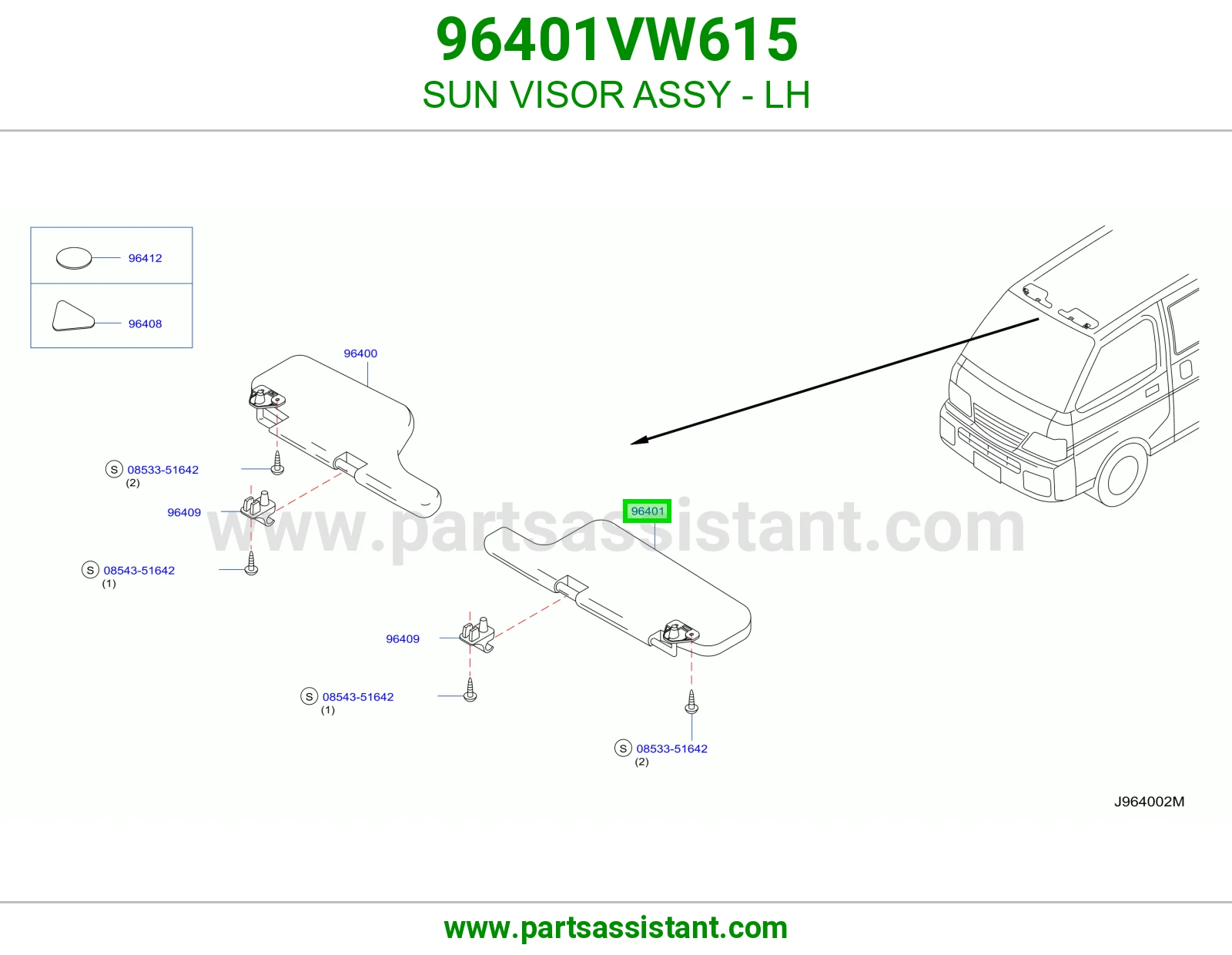 شماسه امامي يسار 96401VW615