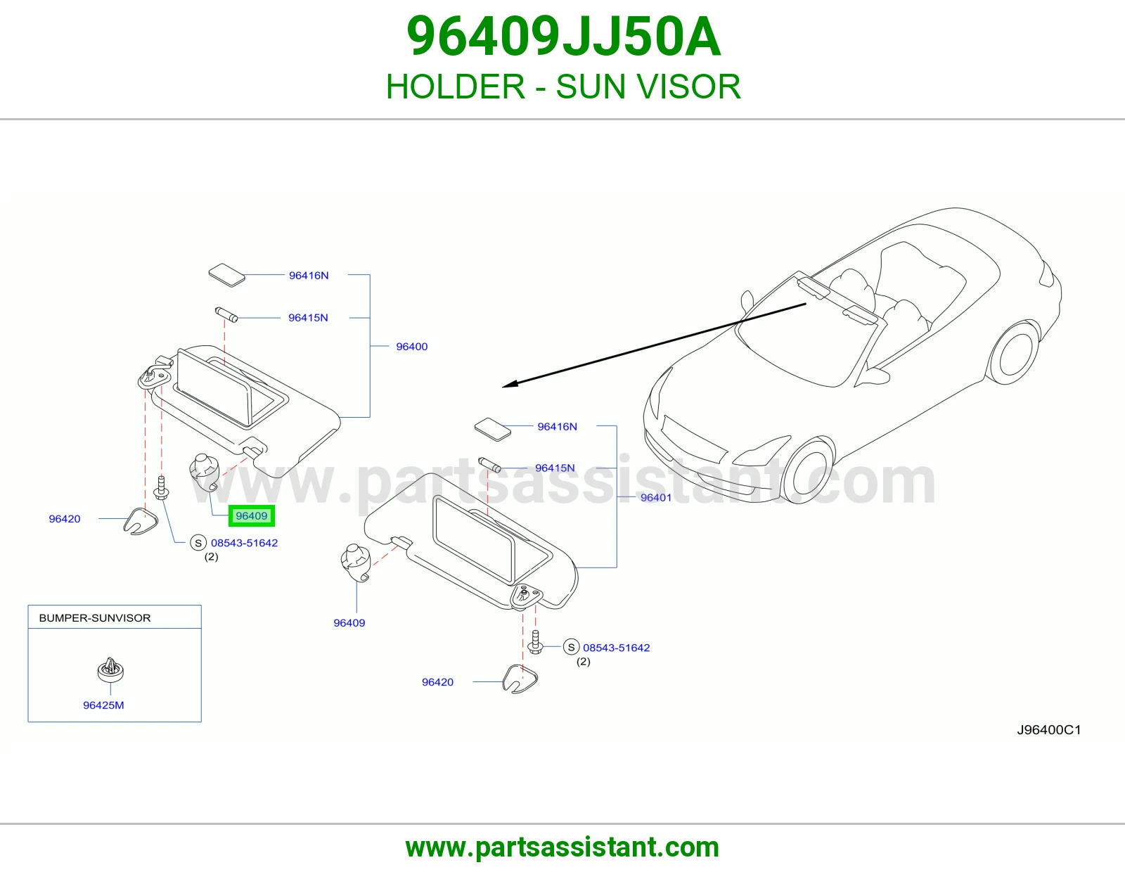 قاعده شماسه 96409JJ50A