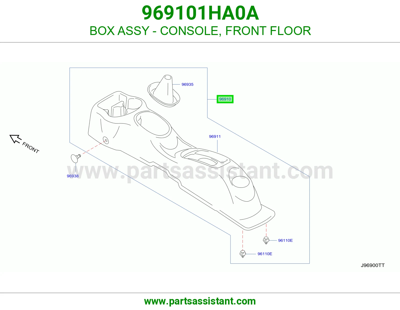 علبة كونسول أرضية أمامية كاملة 969101HA0A