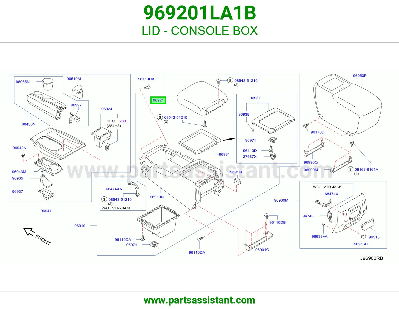 غطاء علبة كونسول 969201LA1B