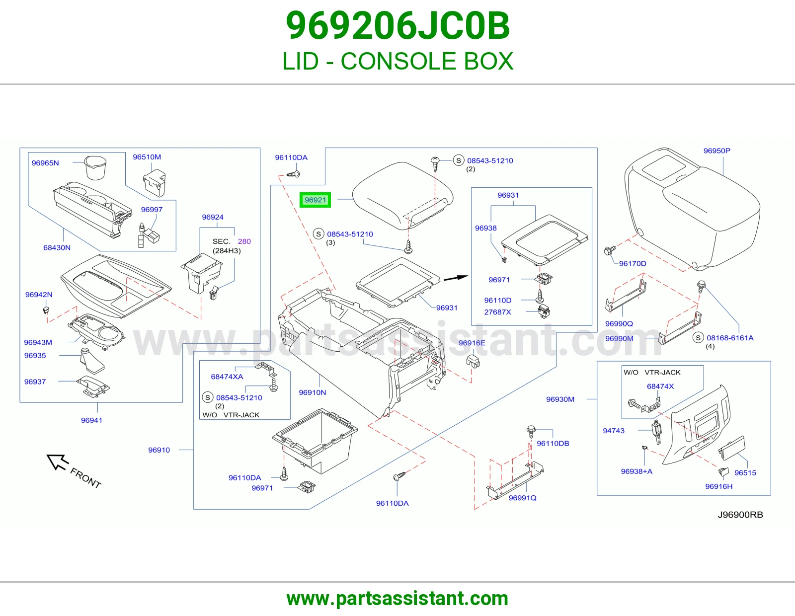 غطاء علبة كونسول 969206JC0B