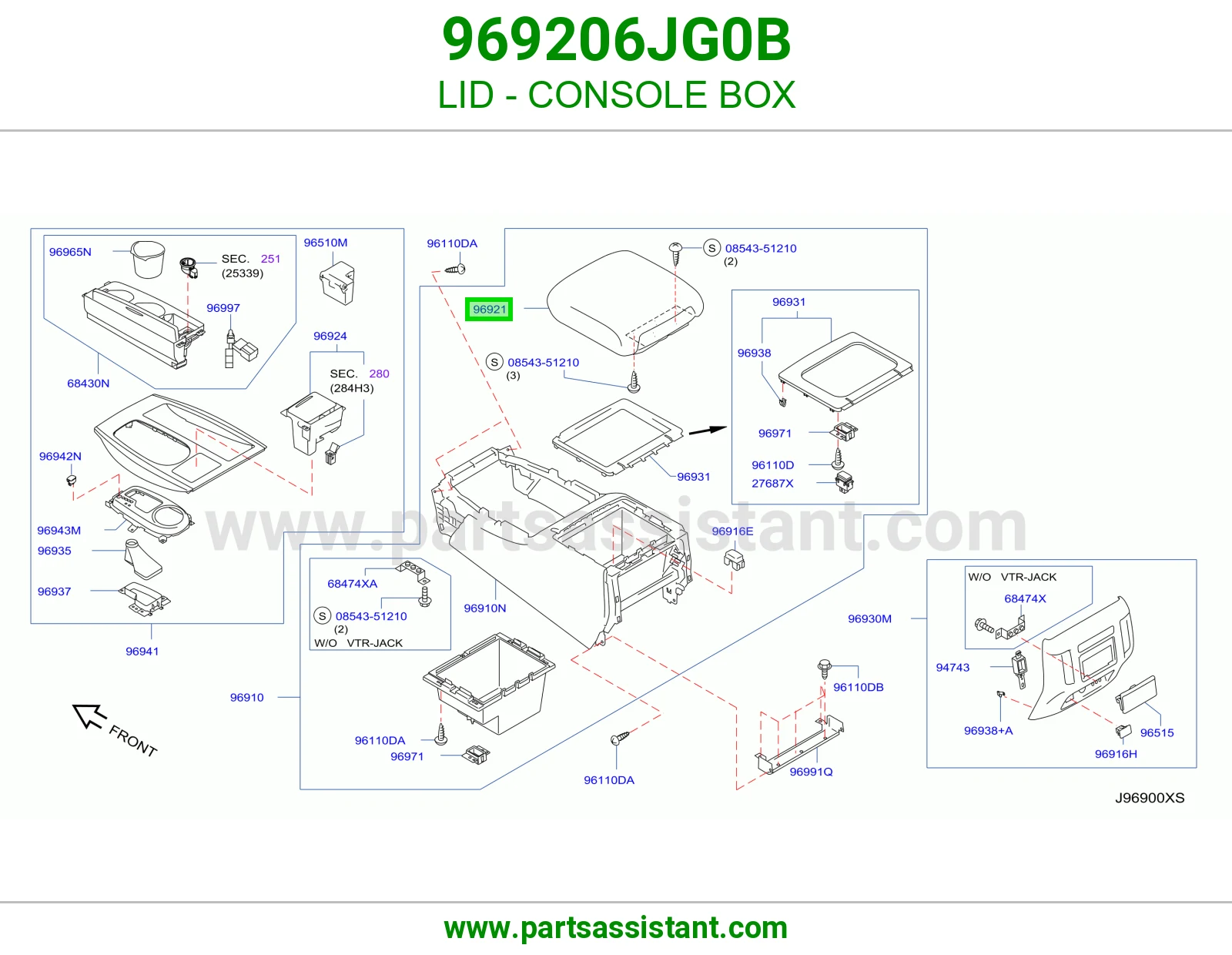 غطاء علبة كونسول 969206JG0B