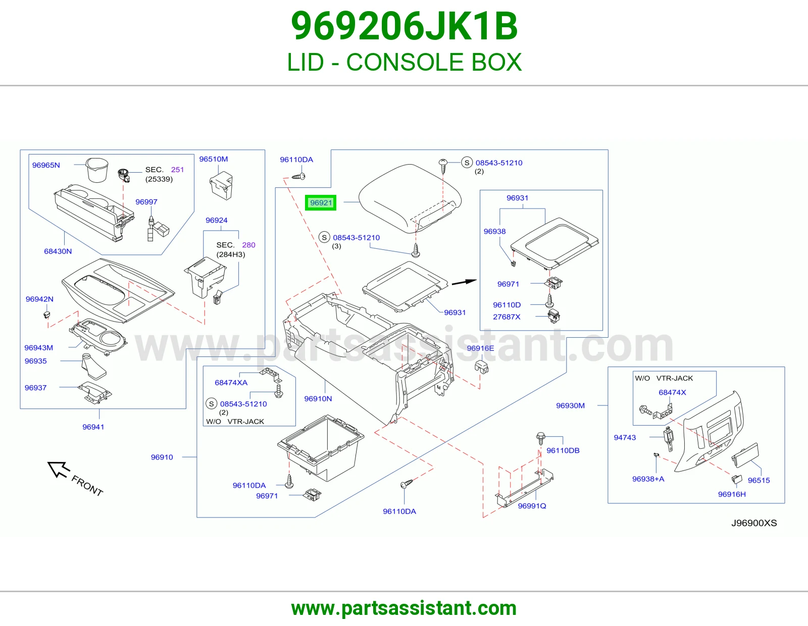 غطاء علبة كونسول 969206JK1B