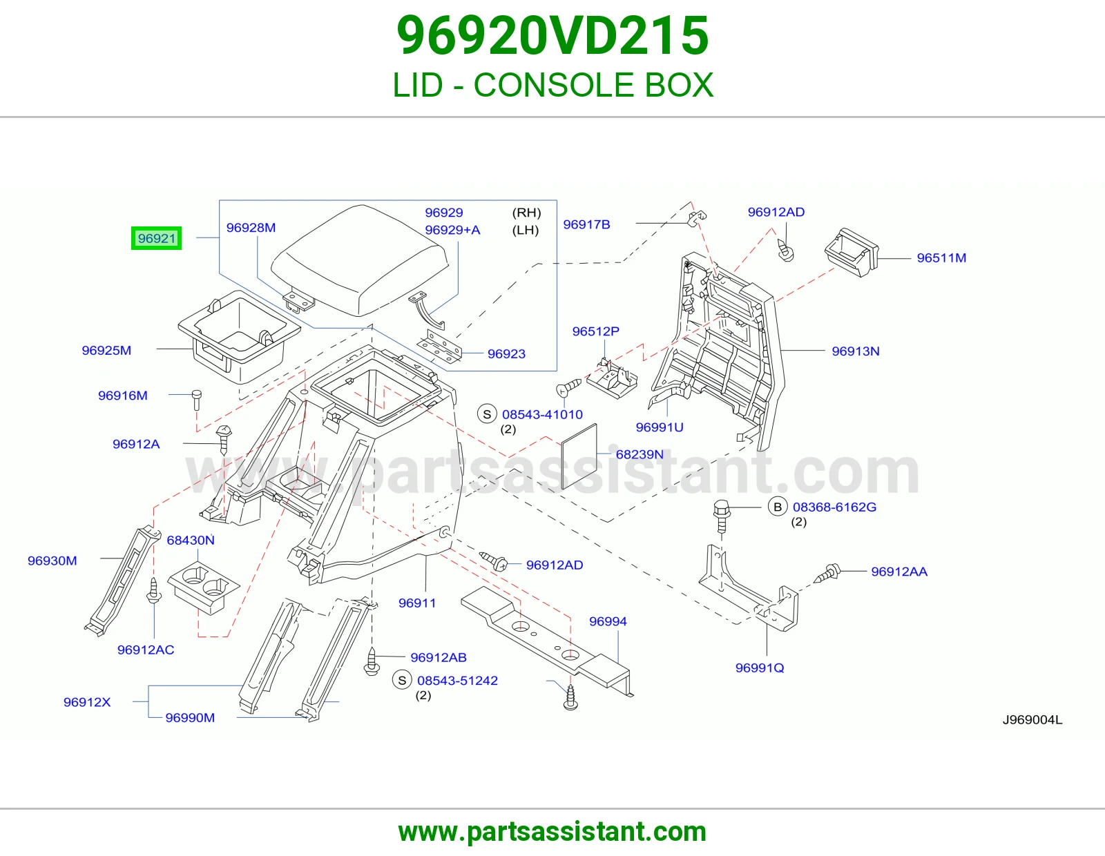 LID - CONSOLE BOX 96920VD215