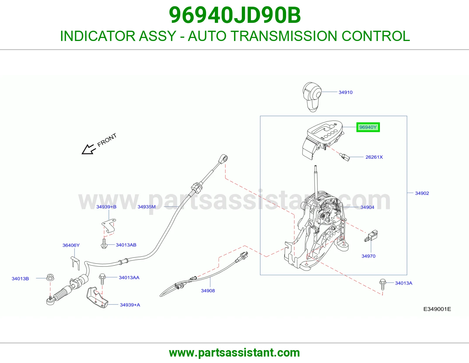غطا ديكور عصا قير مع العلامات 96940JD90B