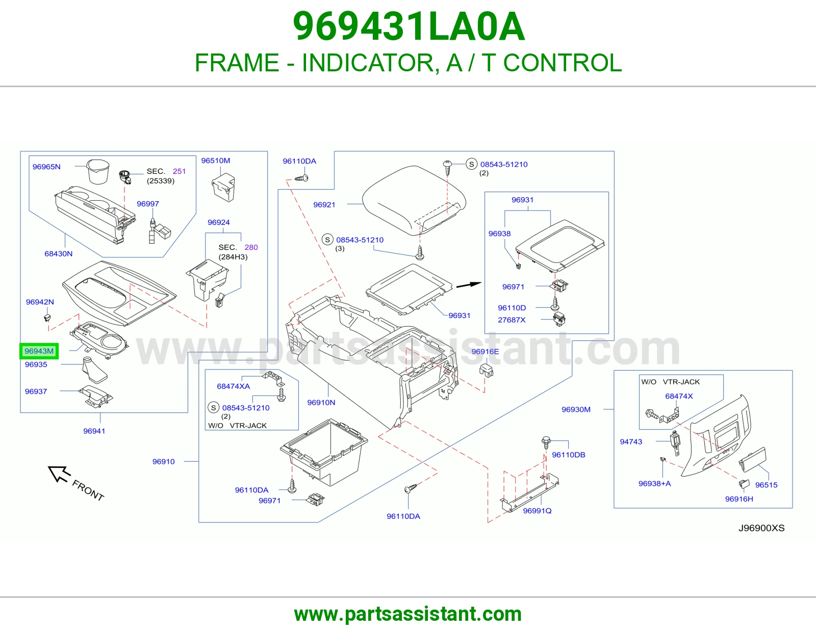 شاصي اشارة تحكم قير اوتوماتيك 969431LA0A