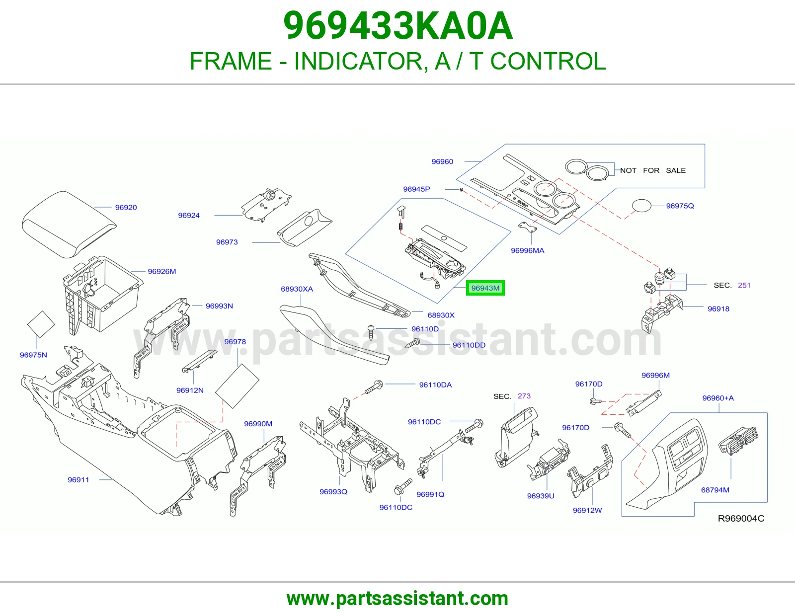 شاصي اشارة تحكم قير اوتوماتيك 969433KA0A
