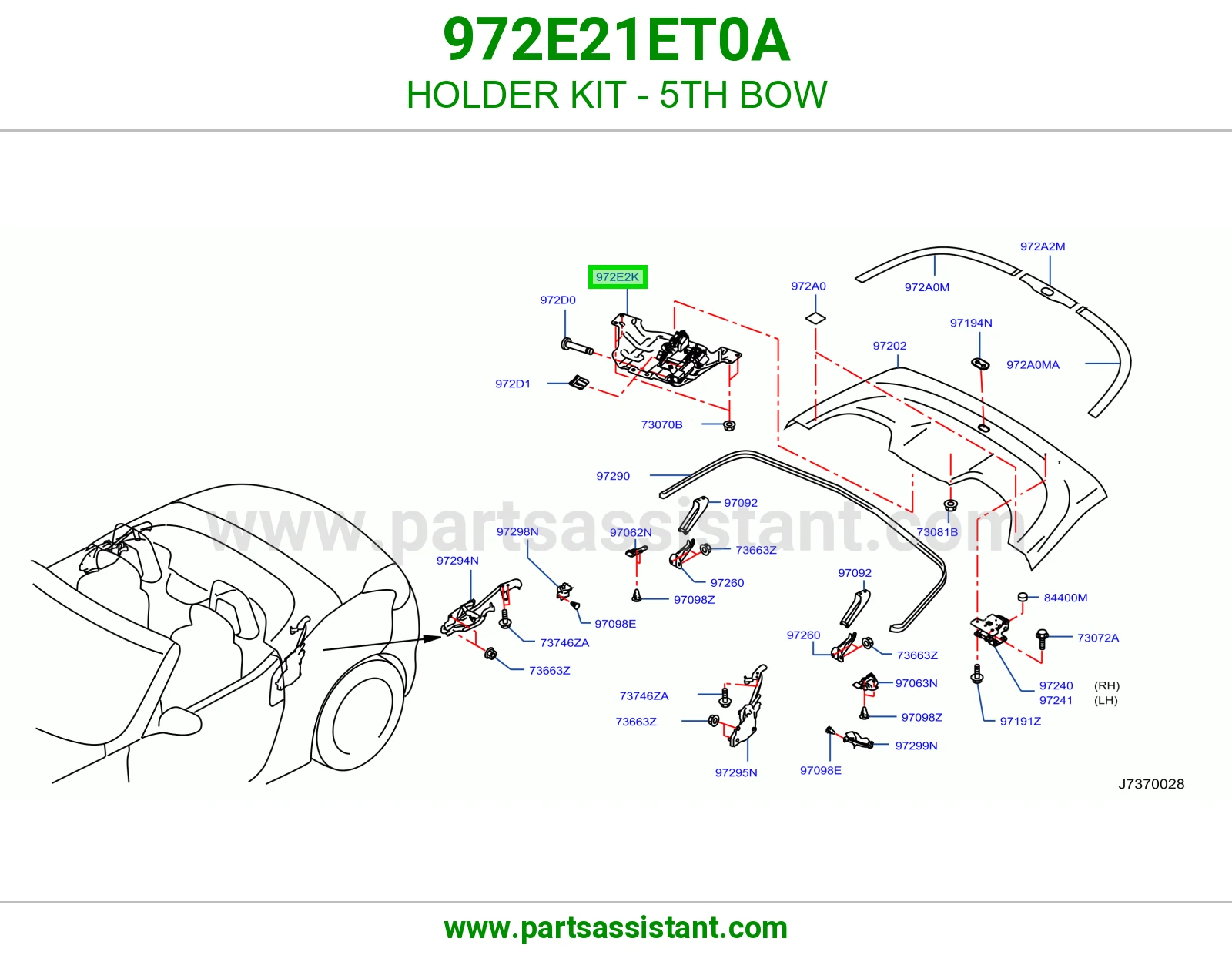 طقم حامل قوس خامس 972E21ET0A