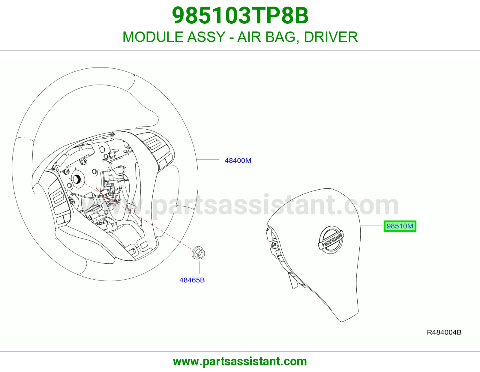 MODULE ASSY - AIR BAG, DRIVER 985103TP8B