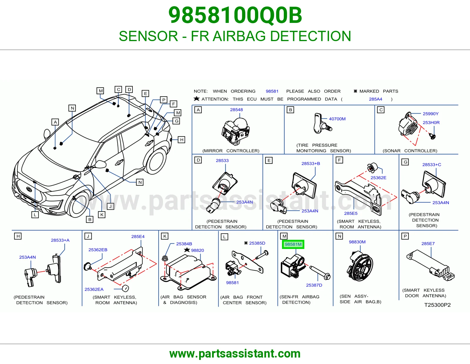 حساس استشعار ايرباق أمامي 9858100Q0B