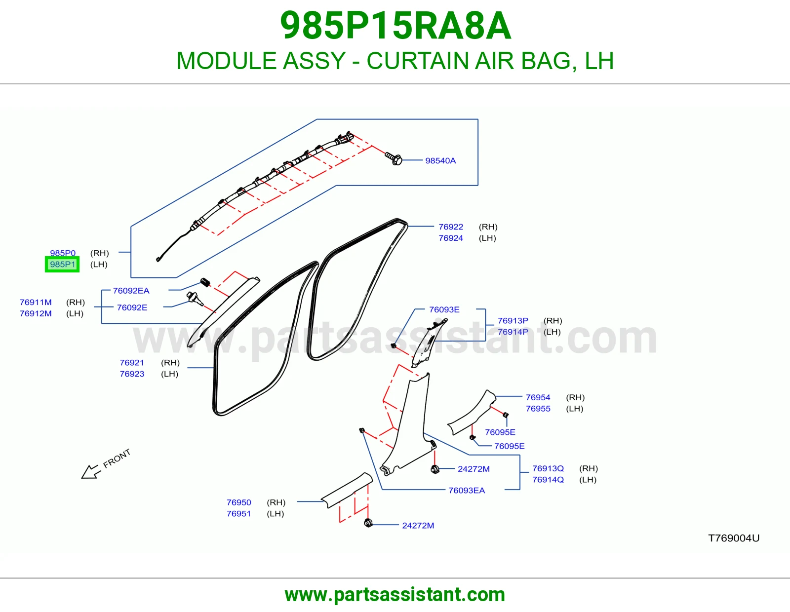 وحدة ايرباق ستارة يسار كاملة 985P15RA8A
