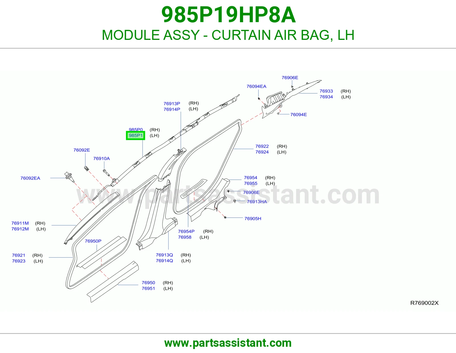 وحدة ايرباق ستارة يسار كاملة 985P19HP8A