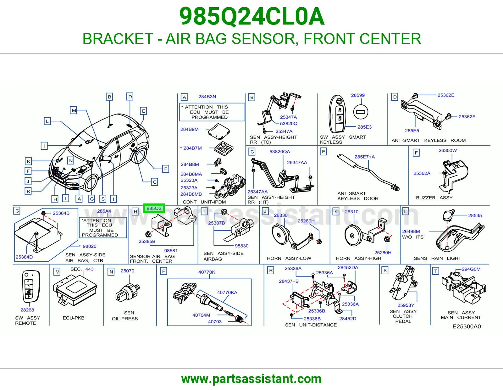 قاعدة حساس ايرباق أمامي وسط 985Q24CL0A