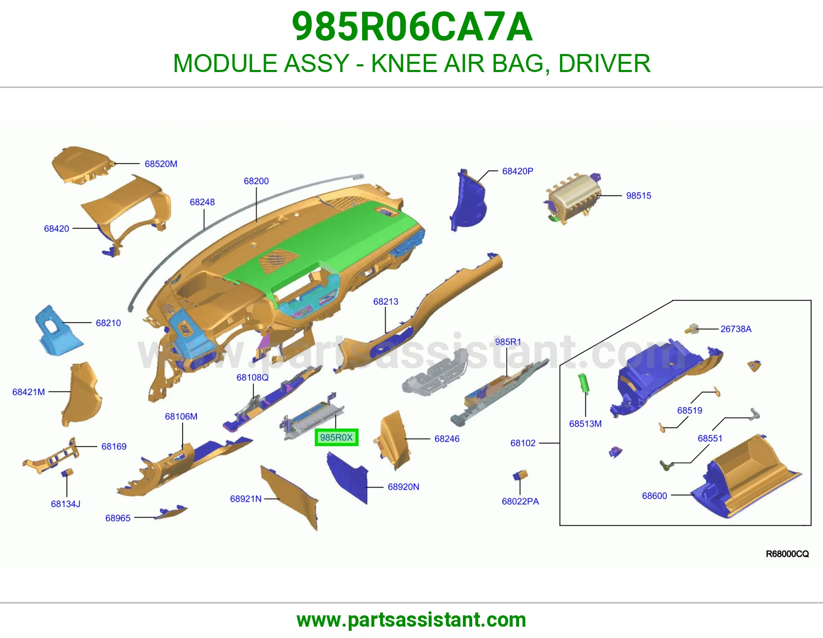 وحدة ايرباق ركبة سواق كاملة 985R06CA7A