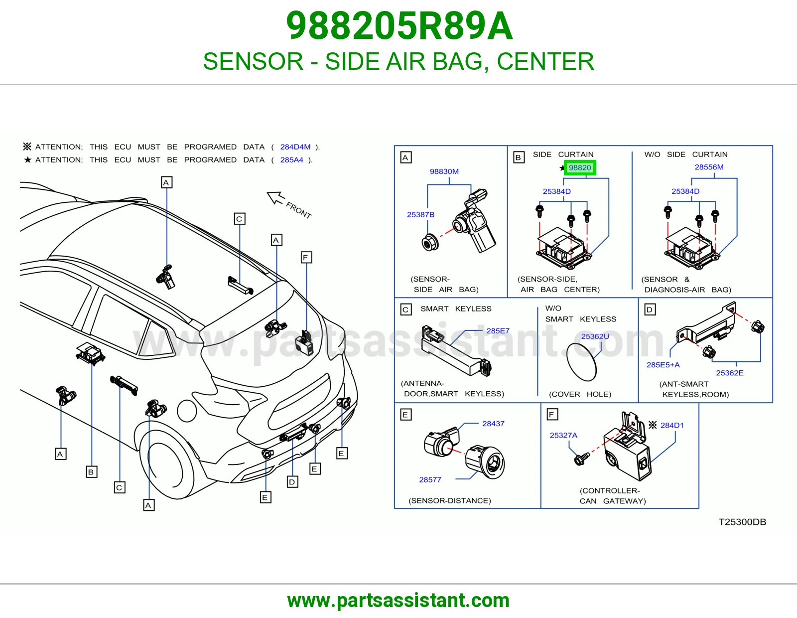 حساس ايرباق جانبي وسط 988205R89A