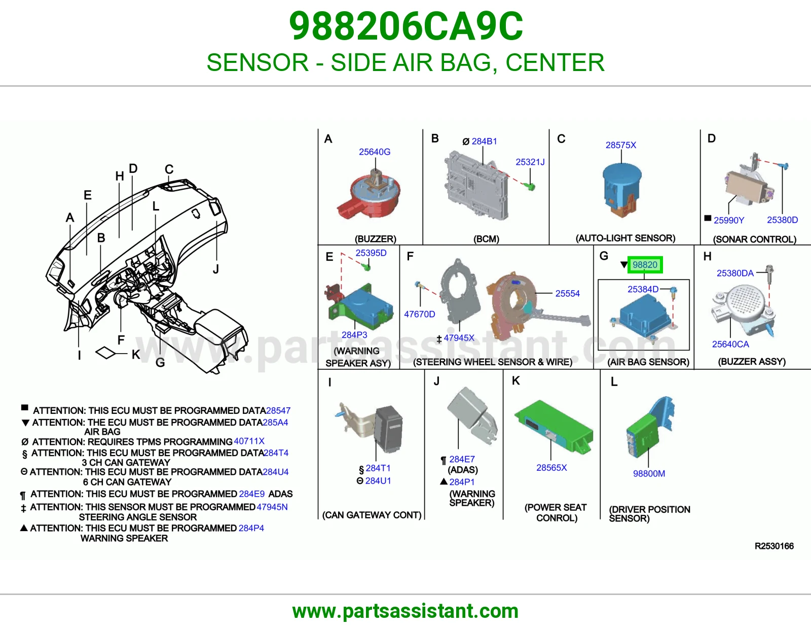 حساس ايرباق جانبي وسط 988206CA9C